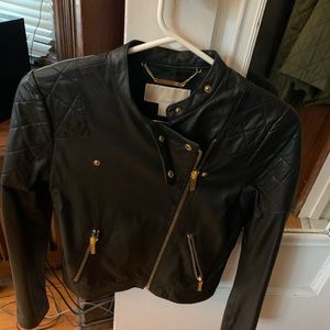 Michael Kors Leather Moto Jacket